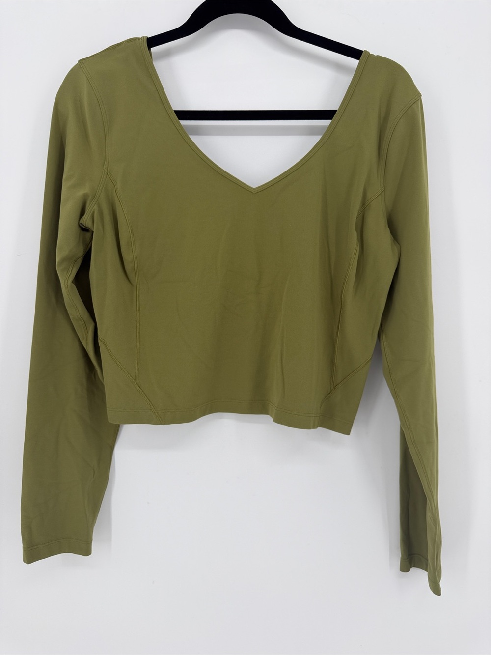 Lululemon Align Long Sleeve Shirt Bronze Green Size 12 Nulu Cropped